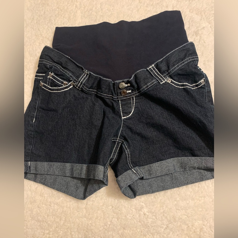 Three Seasons Maternity Dark Blue Jean‎ Shorts